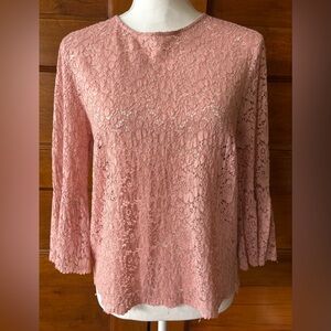 Zara Pink Lace Women's Top